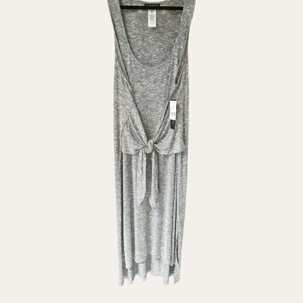 LA BLANCA PLUS SIZE Indigo Color Beach Tie Front Cover-Up dress.